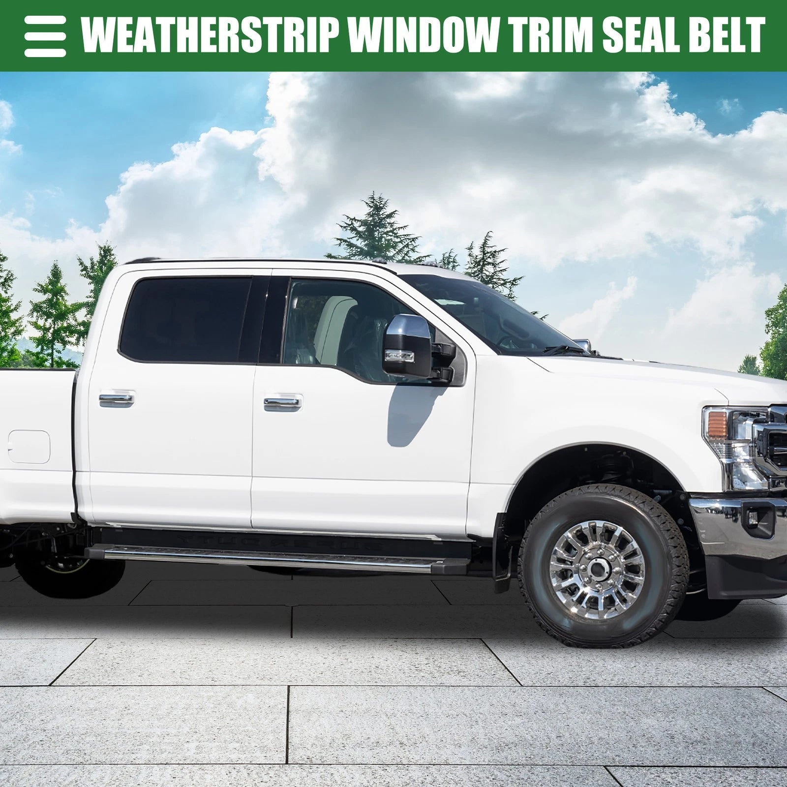 Front Right Window Belt Weatherstrip for Ford F-250 (1999–2016) Black