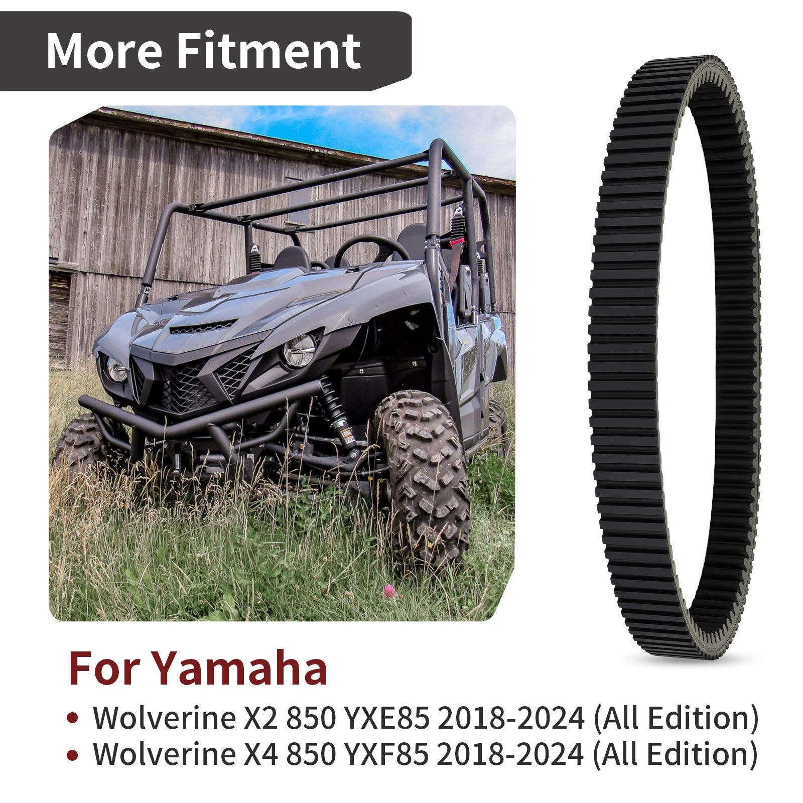 Clutch Drive Belt for Yamaha Wolverine X2 X4 850 (2018–2024) BG4-17641-00-00