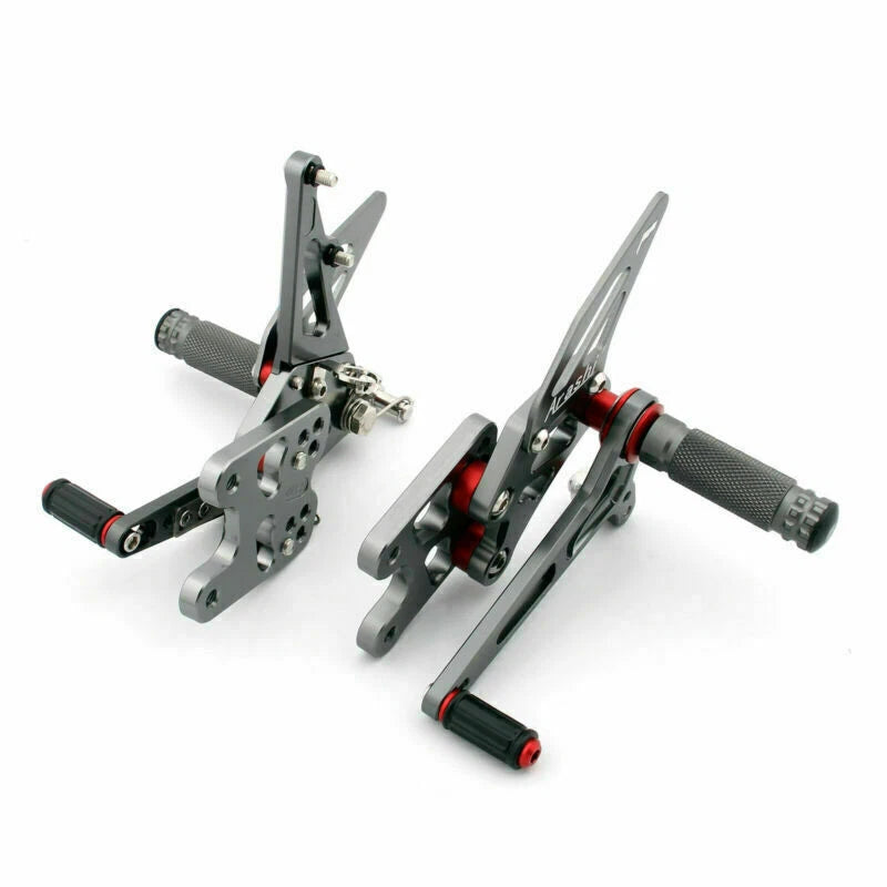 Adjustable Rearset for Suzuki GSX-R 1000 (2007–2008) - Aluminum Gray