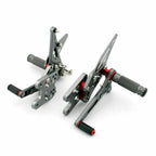 Adjustable Rearset for Suzuki GSX-R 1000 (2007–2008) - Aluminum Gray