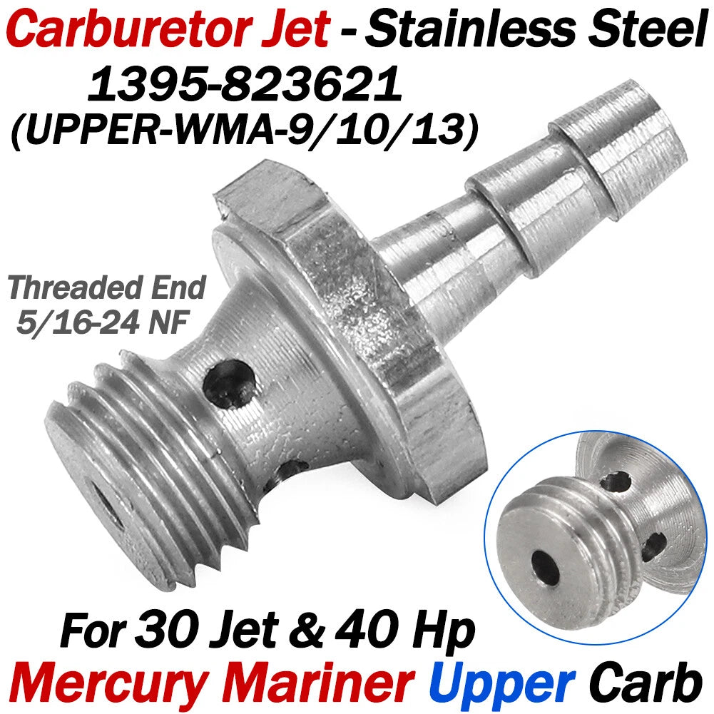 Carburetor Jet 1395-823621 Upper for Mercury Mariner 30 HP Outboard (1990–1999)