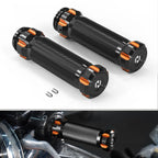 Pair CNC Orange Handlebar Grips for Harley Road Glide (2015–2023)