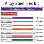 Hex Screwdriver Bit 110mm Magnetic Alloy Steel for Impact and Drill Use