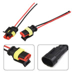 Set of 10 Amp/Tyco 2-Pin 12V Waterproof Wire Connectors with Cable Kit