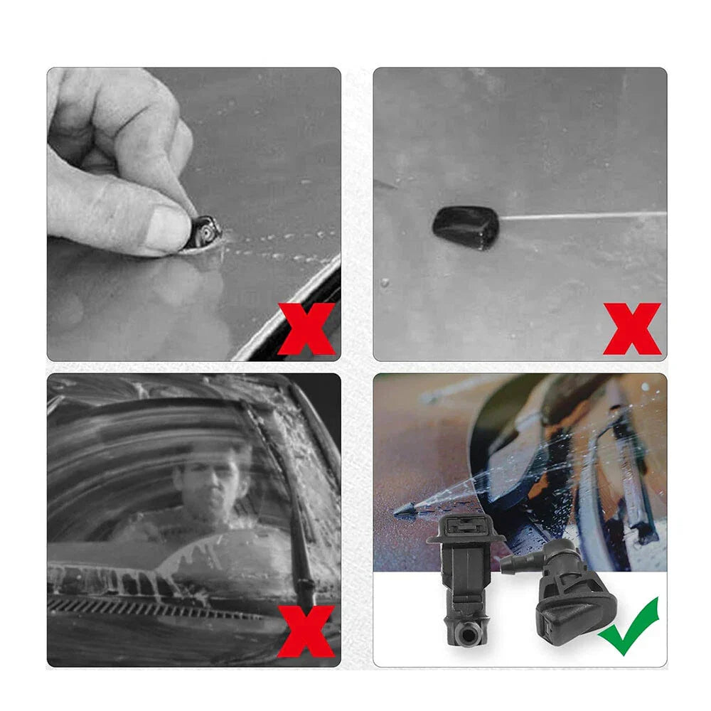 Front Windshield Wiper Washer Nozzles for Jeep Wrangler JK (2013-2017)