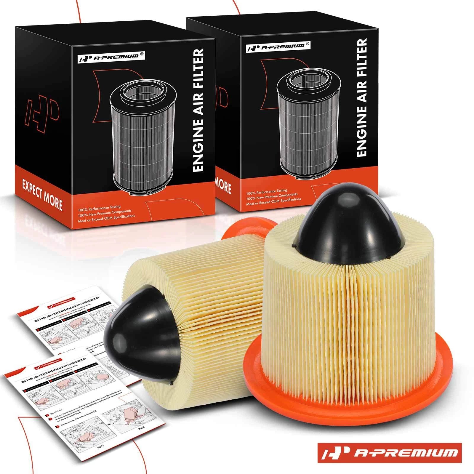 2X Engine Air Filter for Ford F-150 F-250 F-350 F-450 F-550 (1997–1998)