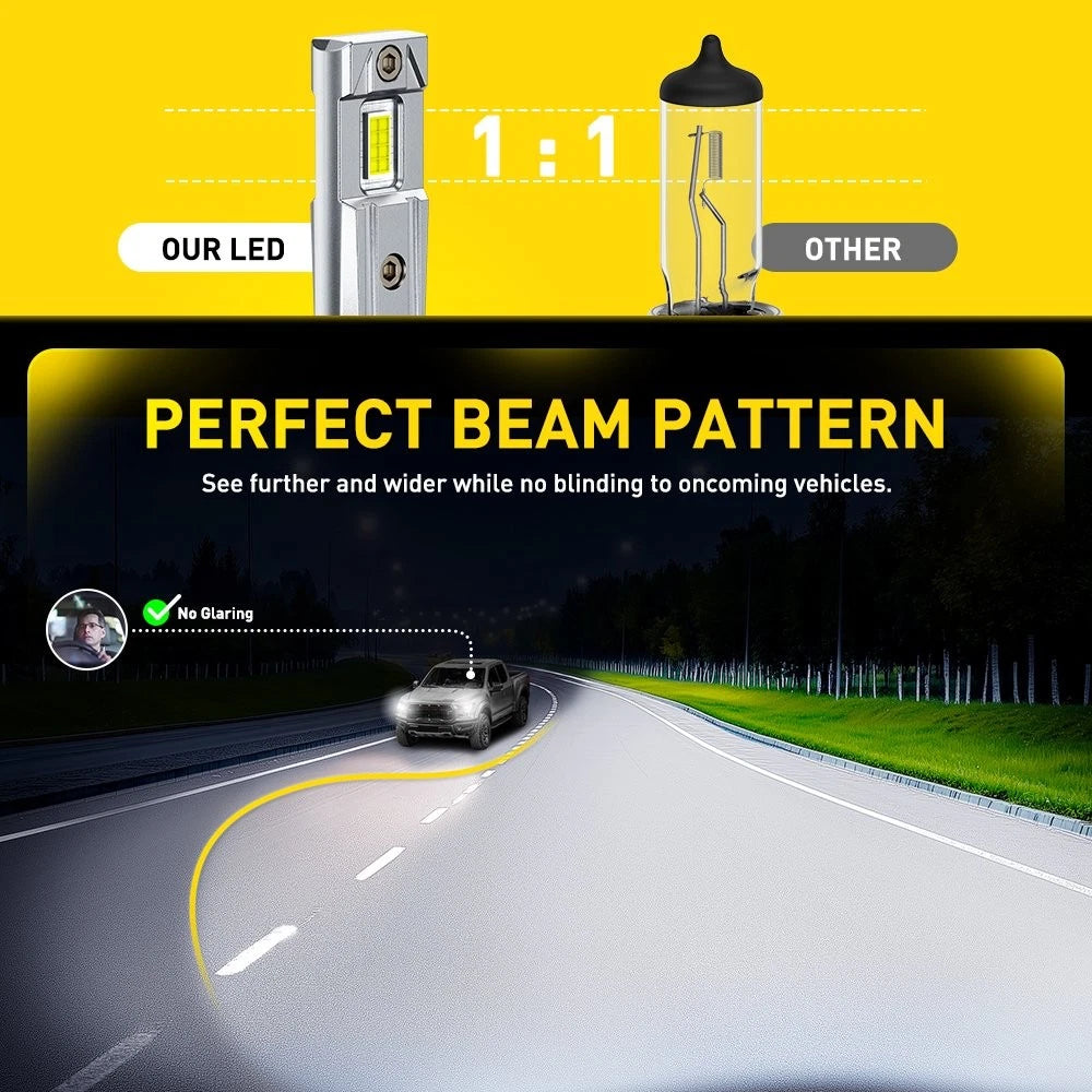 Set of 4 9005 + H11 LED Headlight Bulbs 6500K White 60000LM for Universal