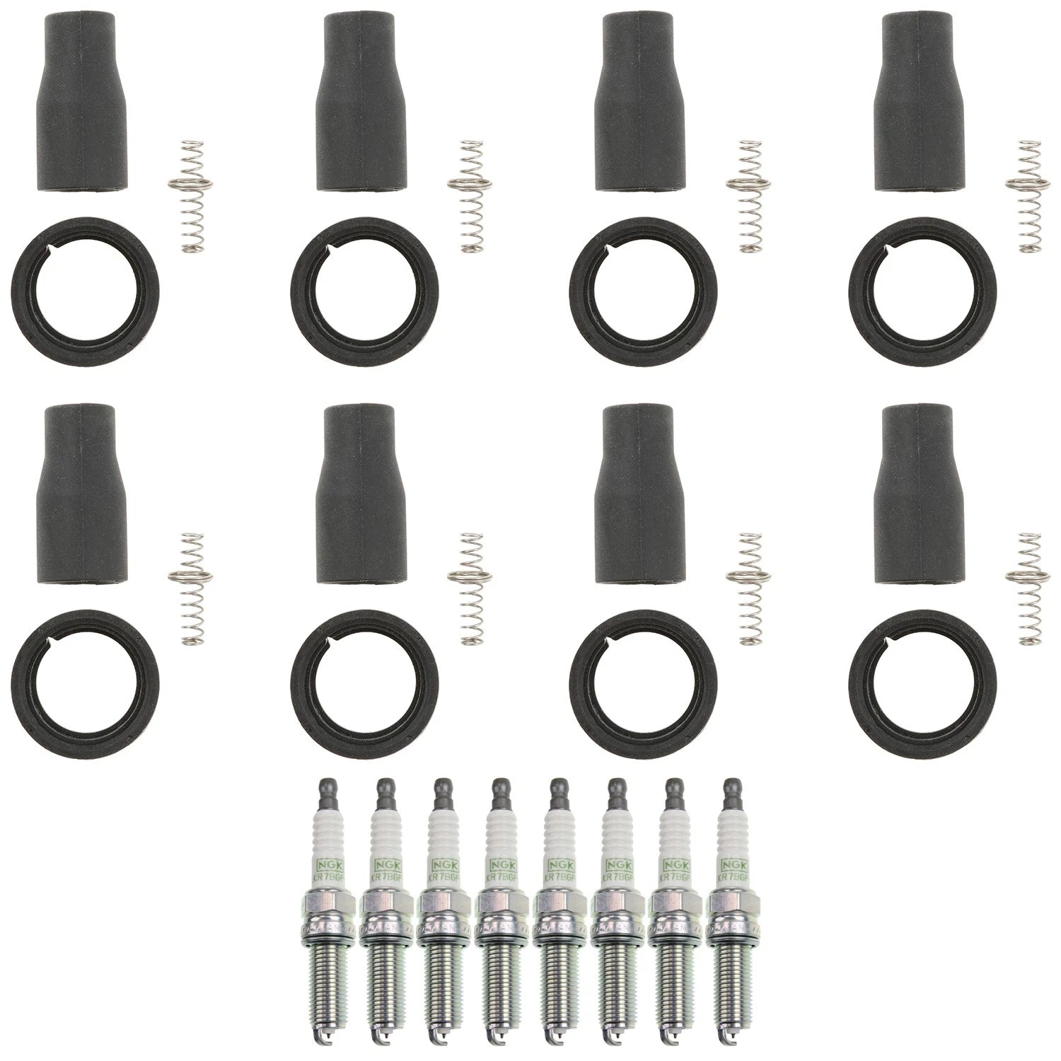 Set of 8 NGK G-Power Platinum Spark Plugs & Coil Boots for Genesis K900 (2015–2016)