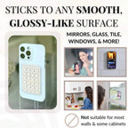 Silicone Non-Slip Suction Pad Phone Case Mount for Selfies - White/Rose Red