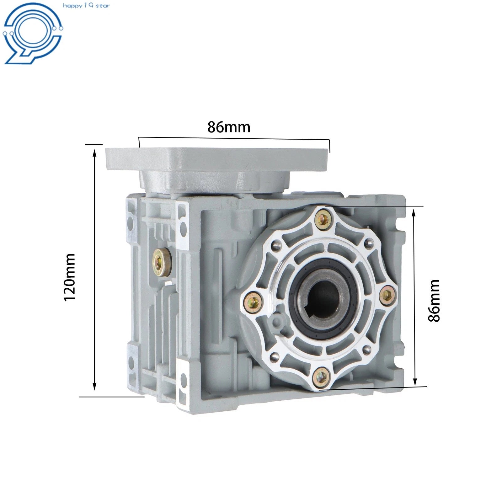 Worm Gearbox RV40 for Nema34 Stepper Motor (20:1 Ratio)