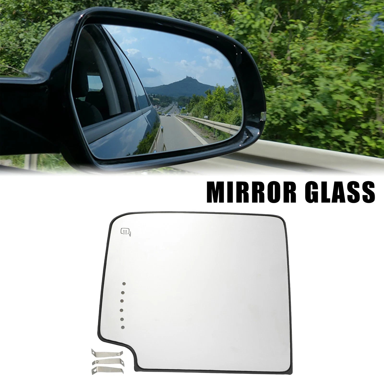 Heated Left Upper Side Rearview Mirror Glass for Chevrolet Silverado 1500 (2014–2019)