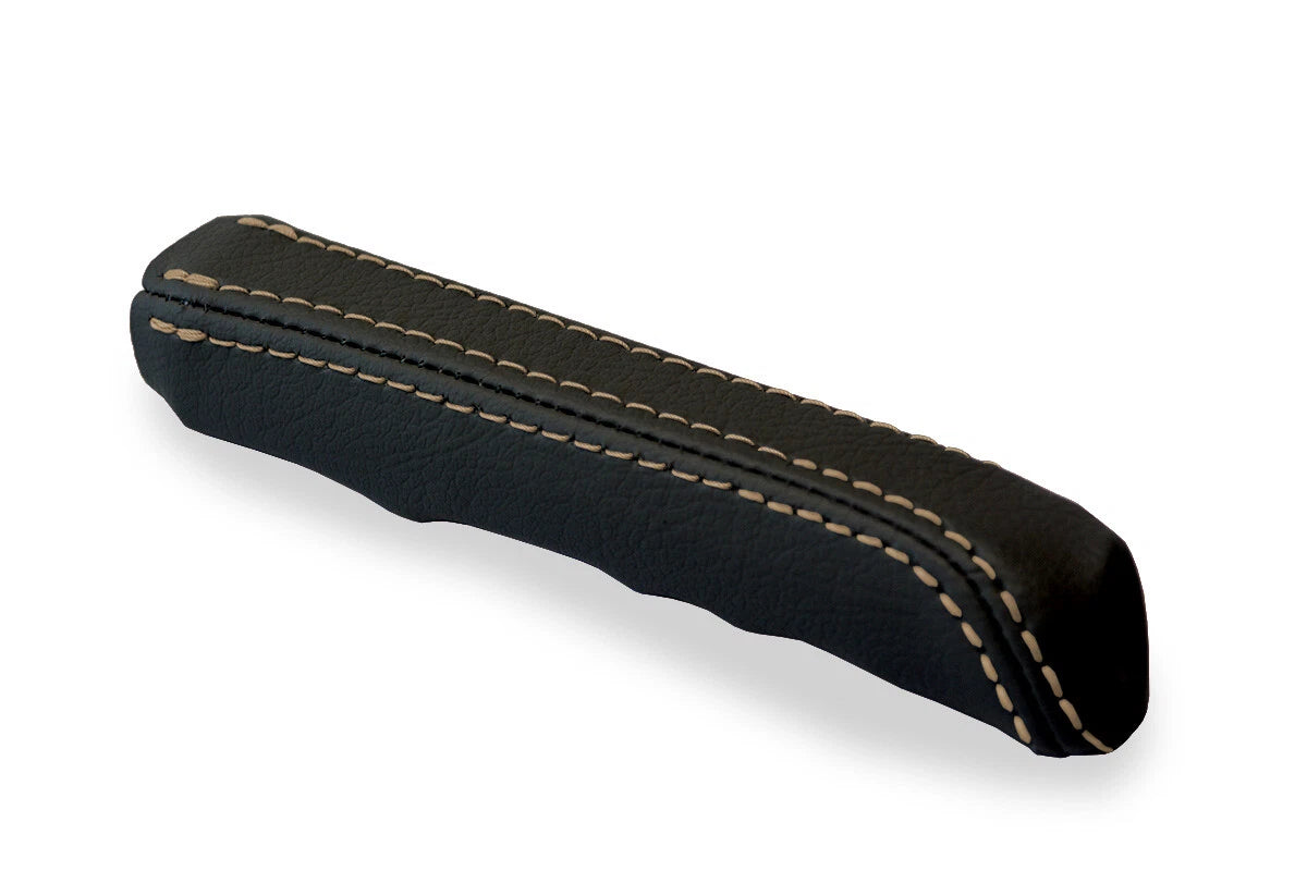 Leather E Brake Boot Cover for BMW E30 (1984–1991) Black Beige Stitch