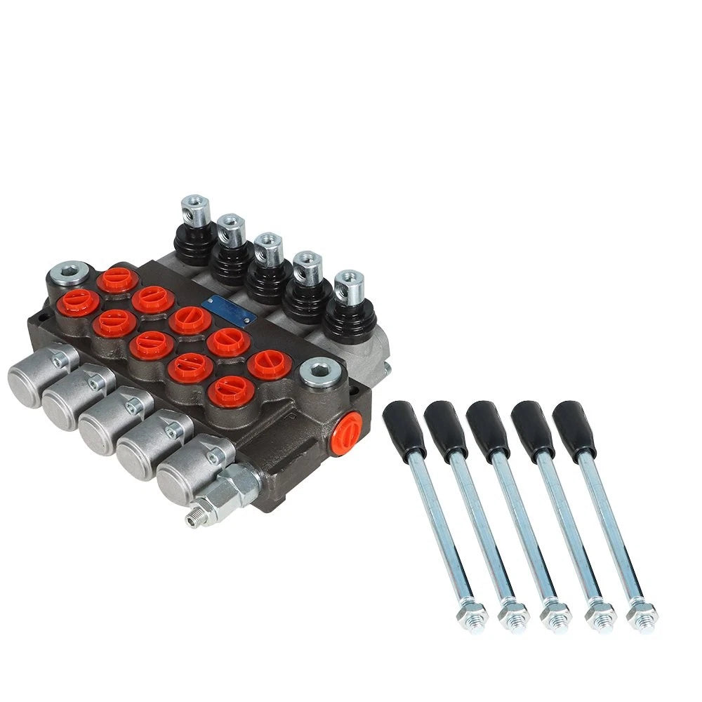 Hydraulic Control Valve Double Acting 5 Spool 13 GPM 3600 PSI SAE Ports