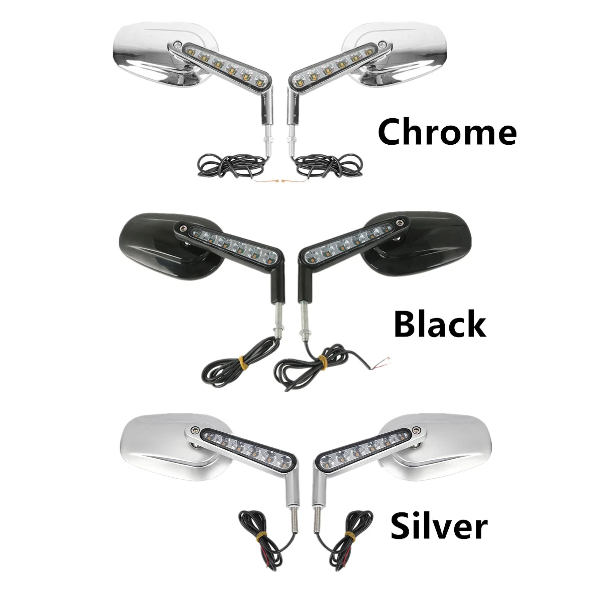 Set of 2 Rearview Mirrors with LED Turn Signals for Harley V-Rod VRSCF (2009–2017)
