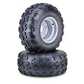 Set of 2 WANDA ATV Tires & Wheels 22X10-10 4 Lugs 110mm PCD Silver 10238