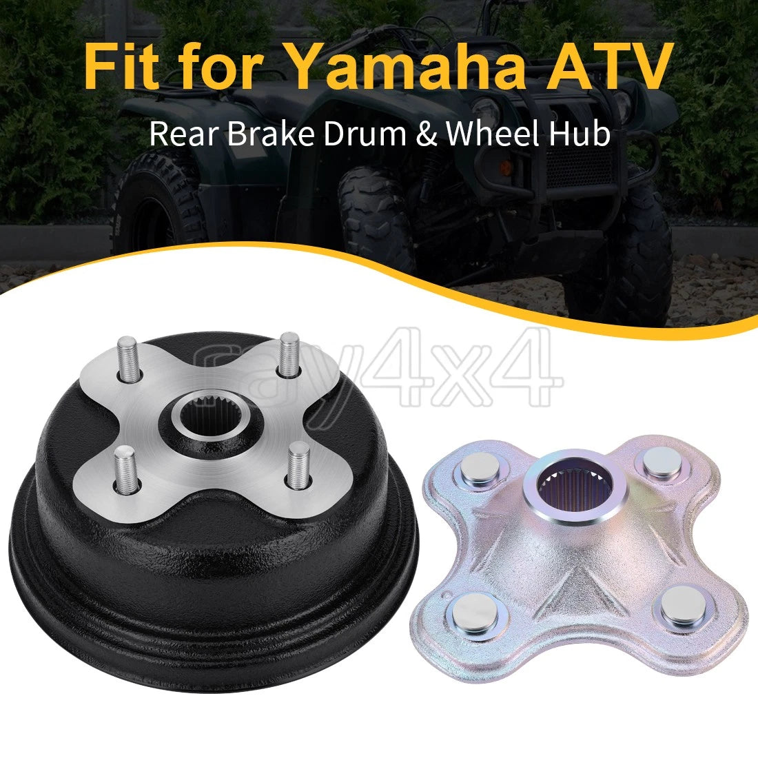 Rear Wheel Hub & Brake Drum for Yamaha Kodiak 400 YFM400FW (1993–1999)