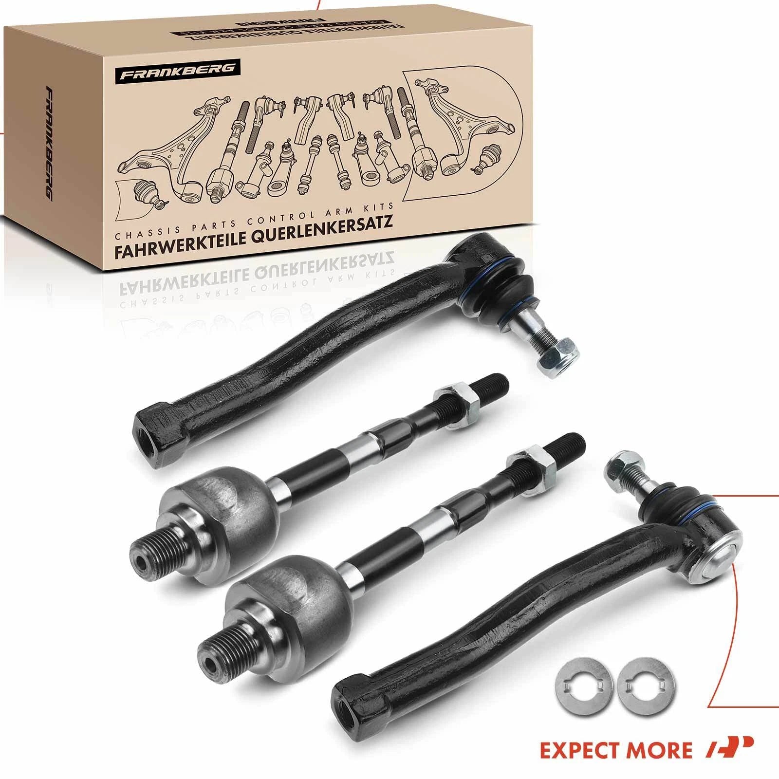 Set of 4 Outer Inner Tie Rod Ends for Chevy Aveo (2004â2011)