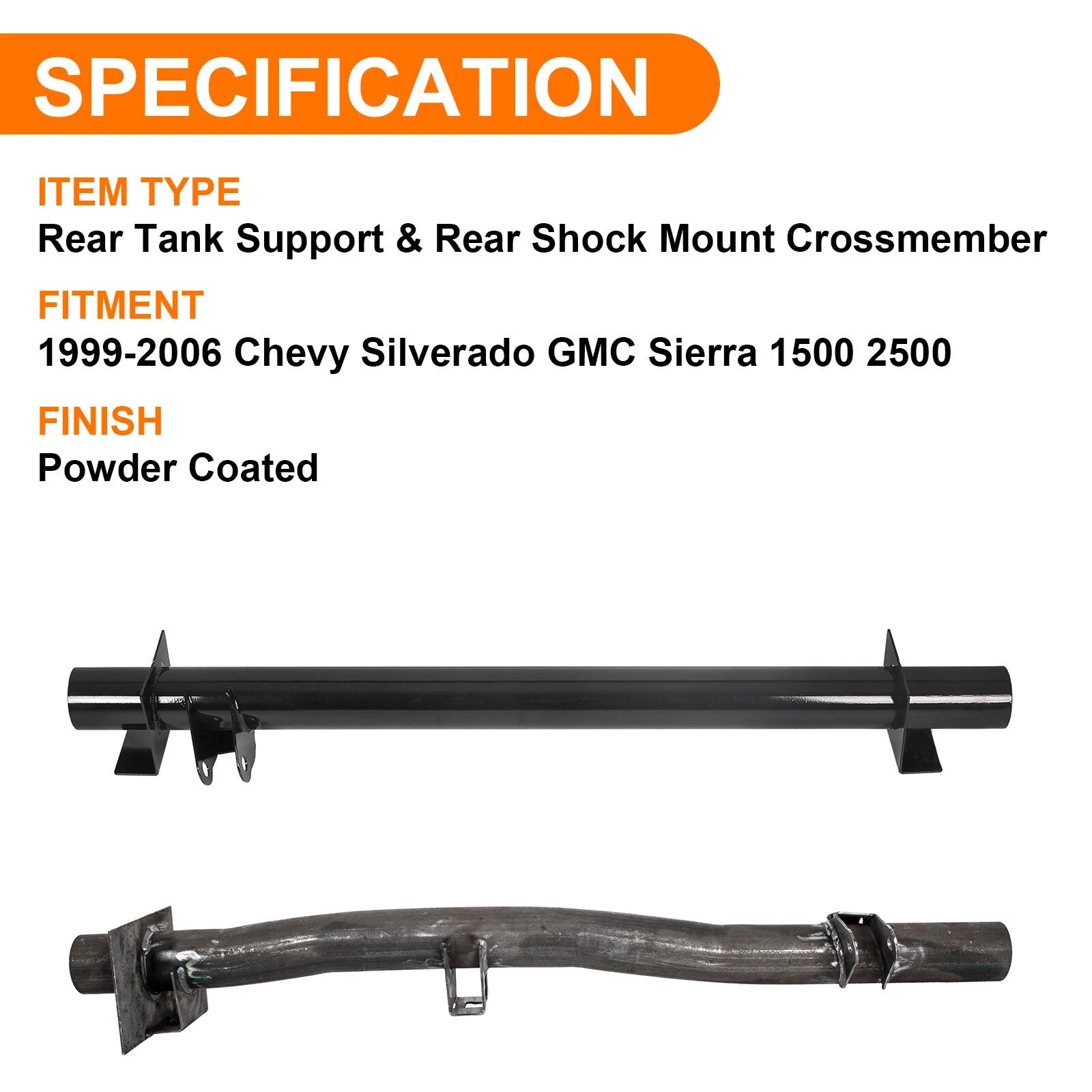 Rear Tank Support + Rear Shock Mount Crossmember for Chevy Silverado/GMC (1999–2006)