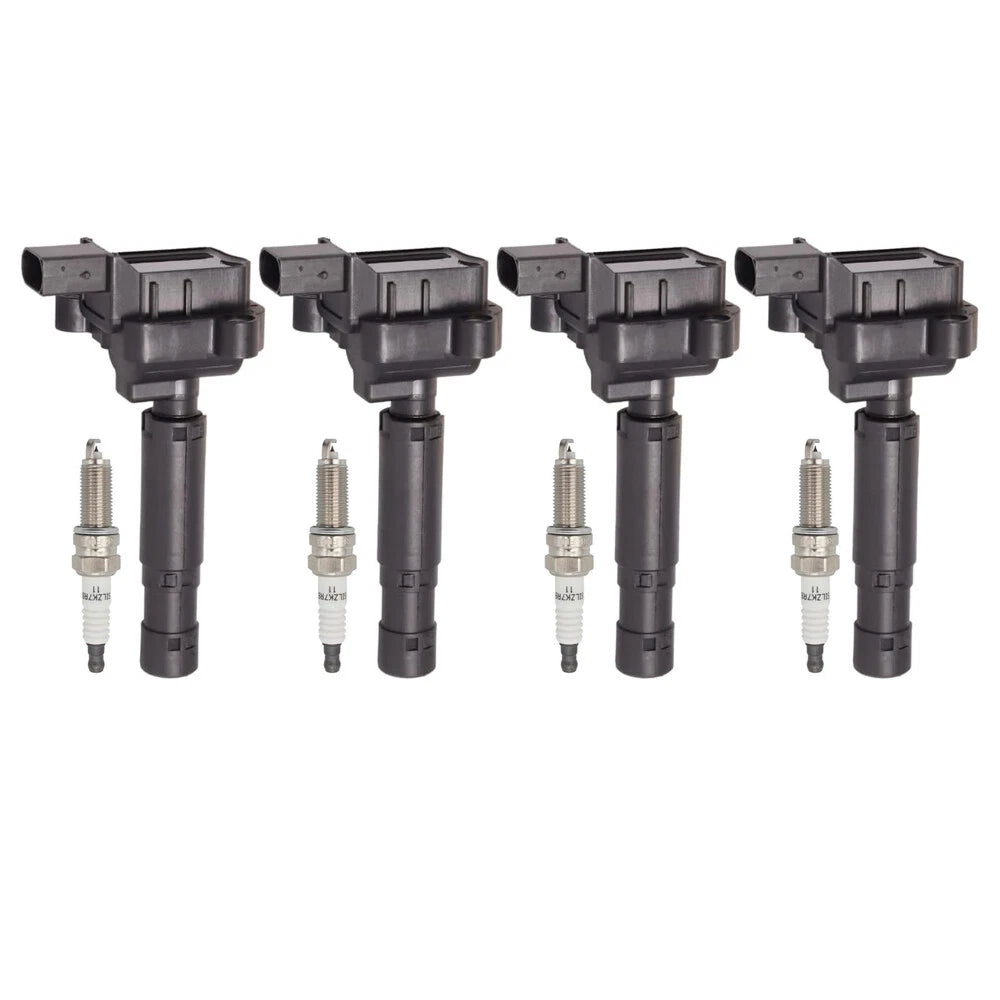 4X Ignition Coils + 4X Spark Plugs for Mercedes-Benz SLK250 C250 (2012–2015)