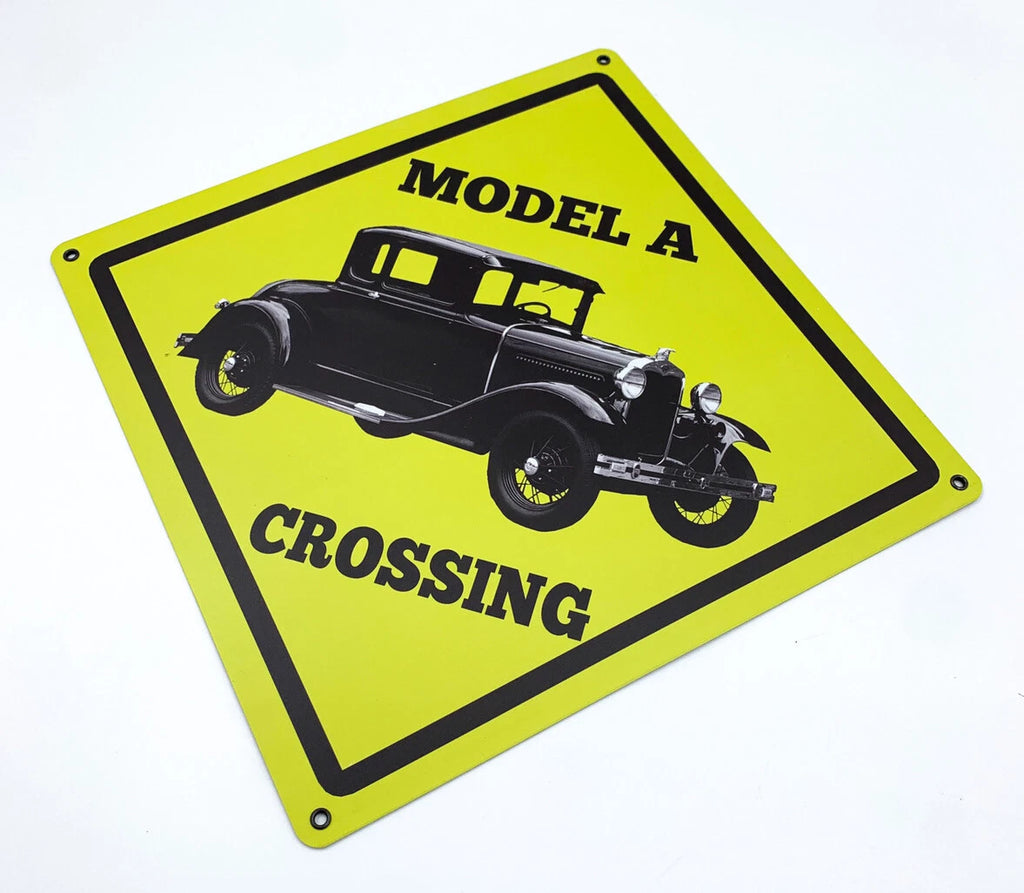 Metal Wall Sign Replacement for Ford Model A Classic Black Yellow (16.75 in)
