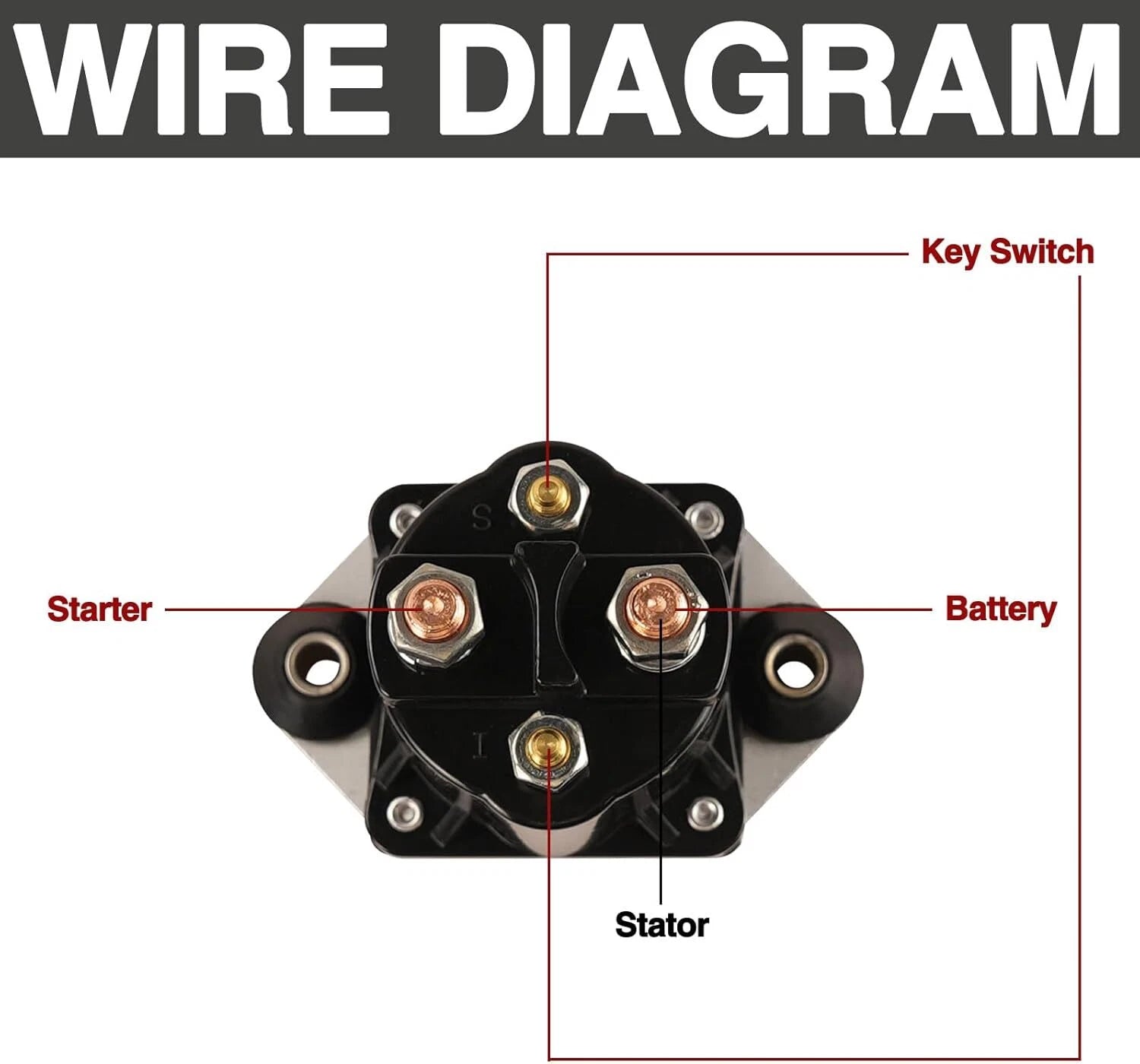 Solenoid Relay for Mercury Marine (89-817109A1, 89-817109A2, 89-817109A3)