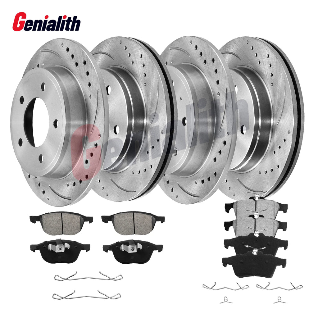 Set of 4 Ceramic Brake Pads & Disc Rotors for Ford C-Max Hybrid (2013–2018)