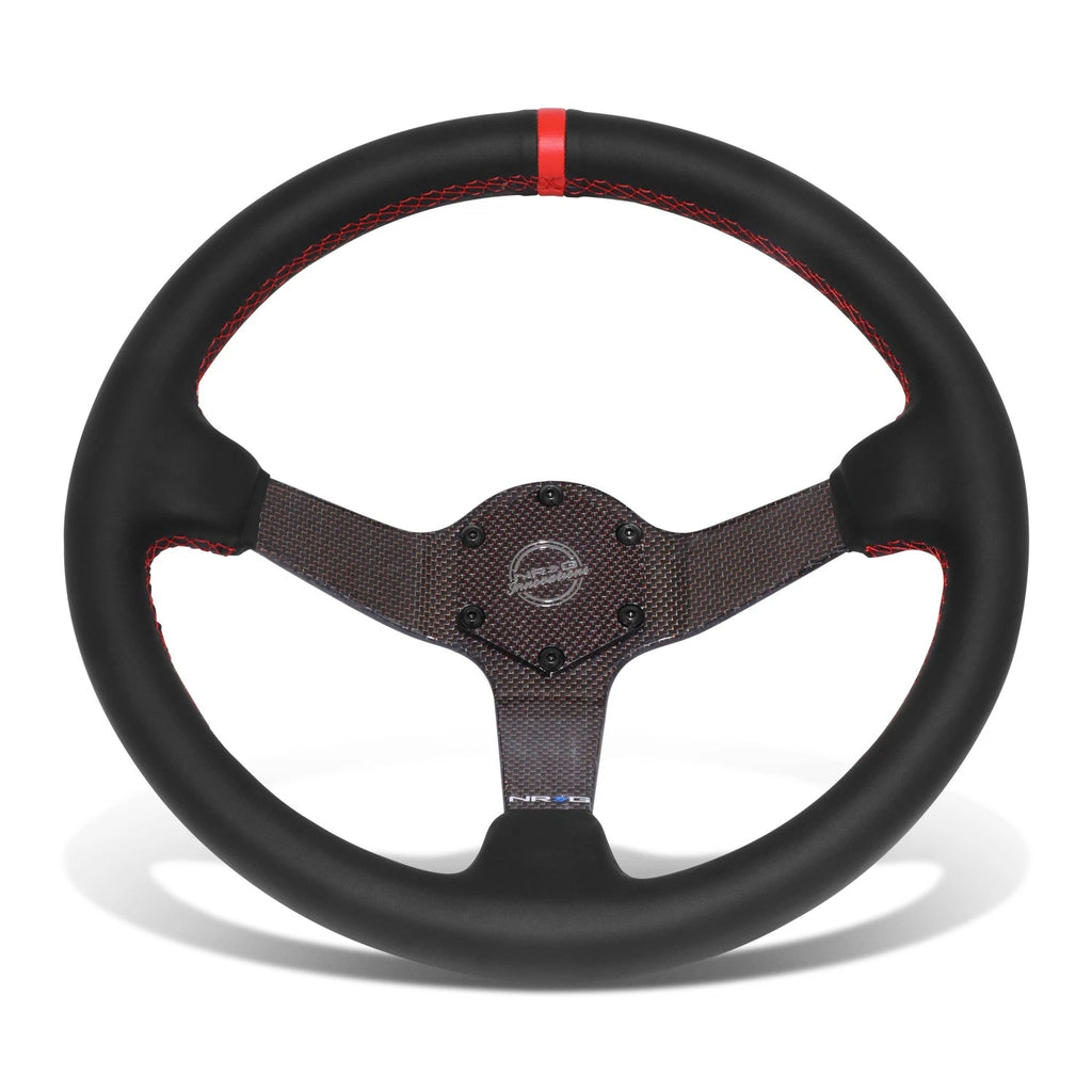 350mm 3" Dish Steering Wheel for NRG 3-Spoke (Glossy Carbon Fiber)