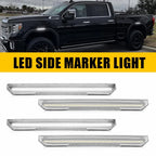 Set of 2 Clear White LED Wheel Fender Side Marker Lights for GMC Sierra 2500 3500 (2020–2024)