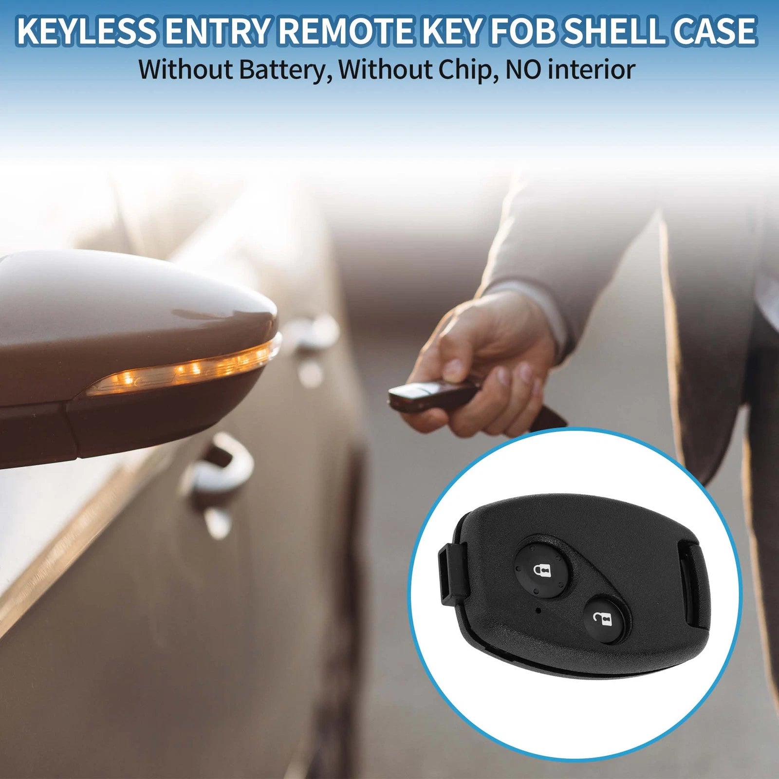 2X Keyless Entry Remote Key Fob Shell Case for Honda Civic (2006–2013)