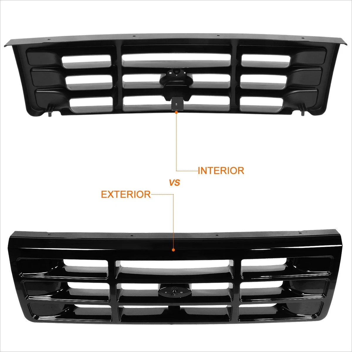 Glossy Black Front Bumper Grille for Ford Bronco/F Super Duty/F150-F350 (1992–1997)
