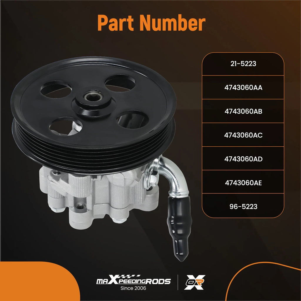 Power Steering Pump w/ Pulley for Dodge Caravan Chrysler Town & Country (2001–2007)