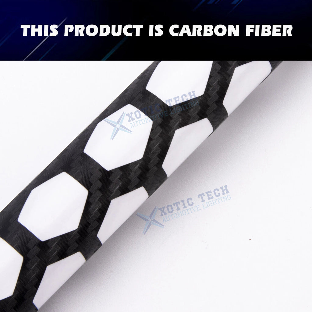 2PC Carbon Fiber Honeycomb Rear Tail Light Decor Stickers for 48×30cm