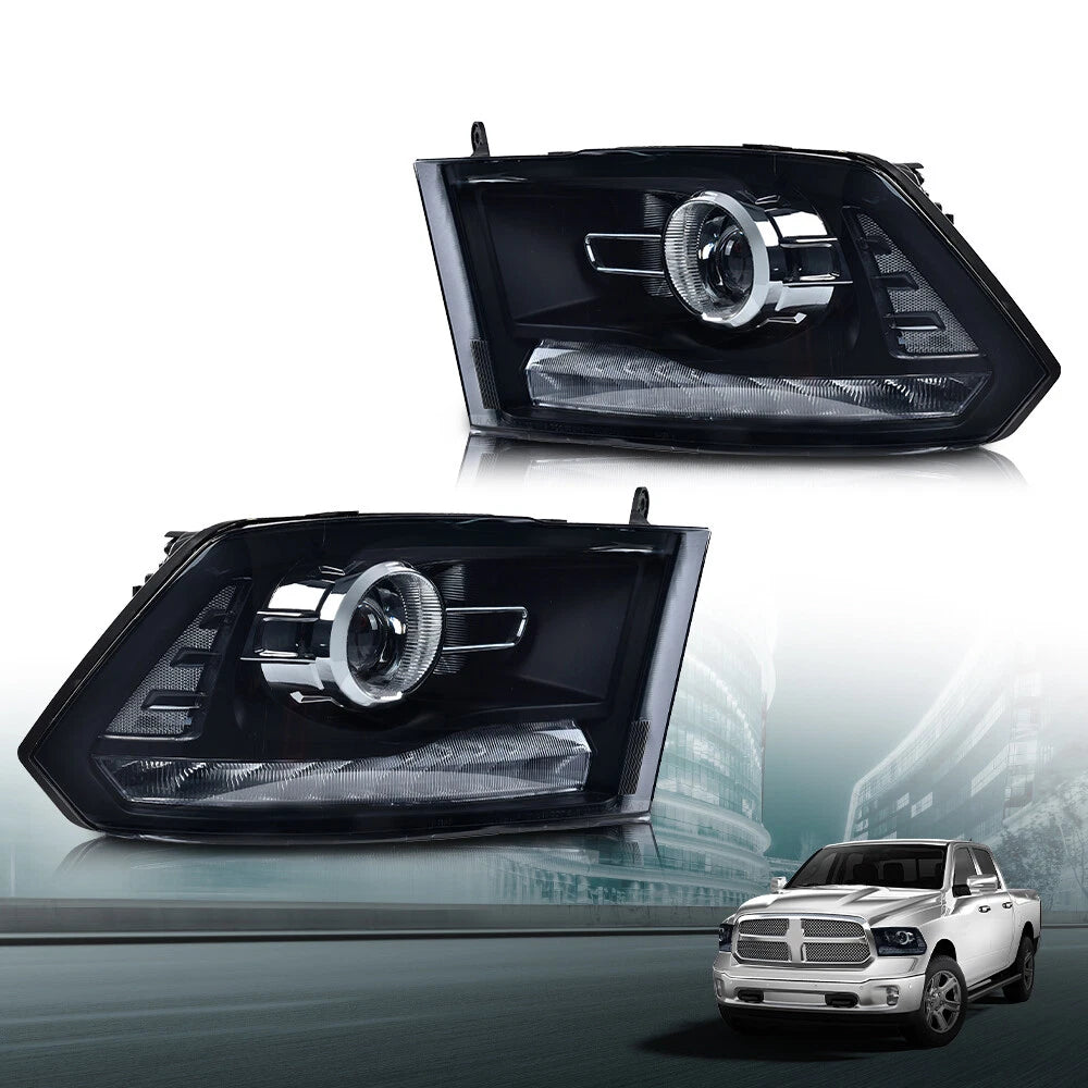 LED Projector Headlights for Ram 1500 2500 3500 (2009–2018) Smoke