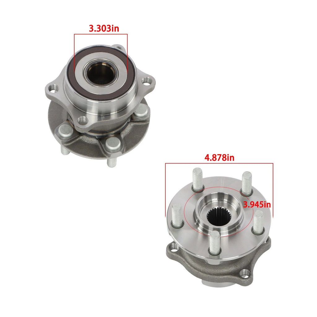 Set of 2 Rear Wheel Hub Bearings for Subaru Forester (2009–2013) Legacy Outback (2010–2014)