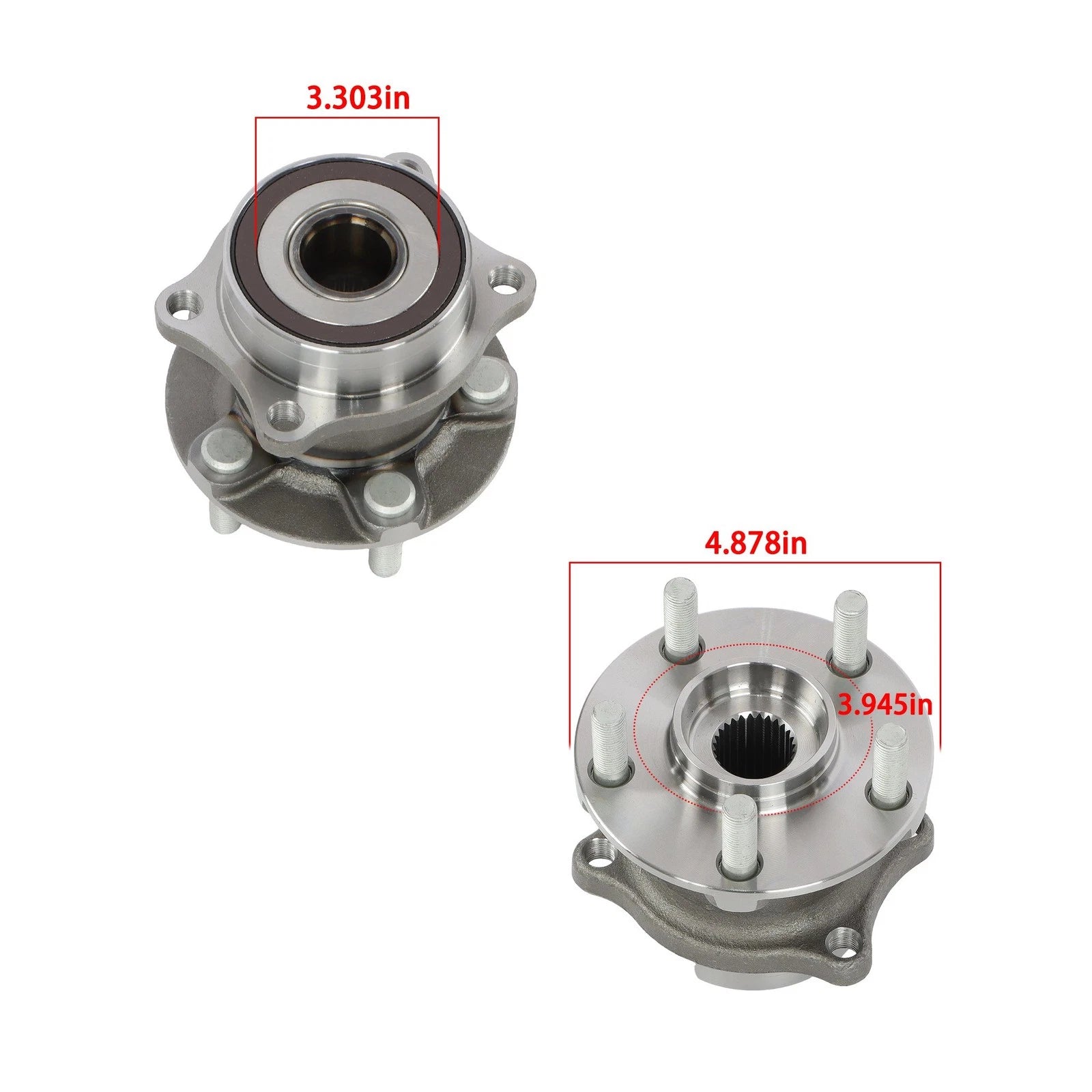 Set of 2 Rear Wheel Hub Bearings for Subaru Forester (2009–2013) Legacy Outback (2010–2014)