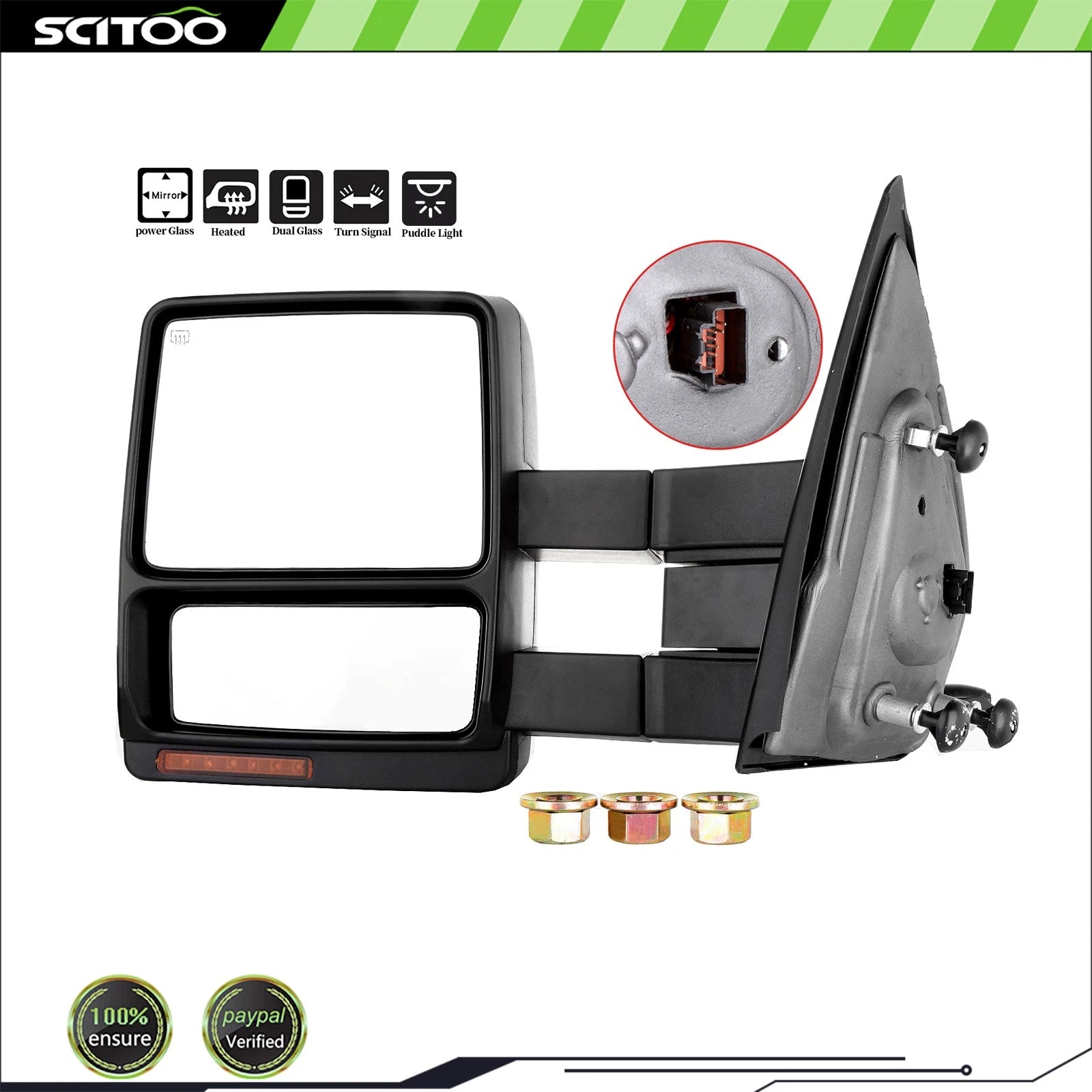 Extendable Power Heated LED Signal Tow Mirror for Ford F150 (2007–2014)