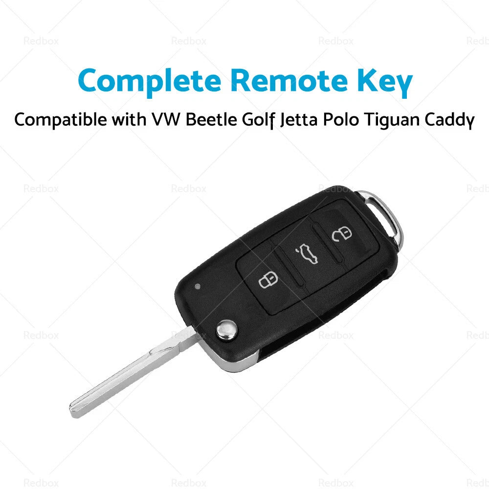 Complete Remote Key 433MHz for VW Beetle Golf Jetta Polo Tiguan Caddy (2000–2023)
