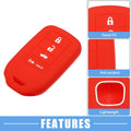 Smart Key Fob Cover for Honda Accord EX EXL EX-L 2013-2018 Black Red (2 x)