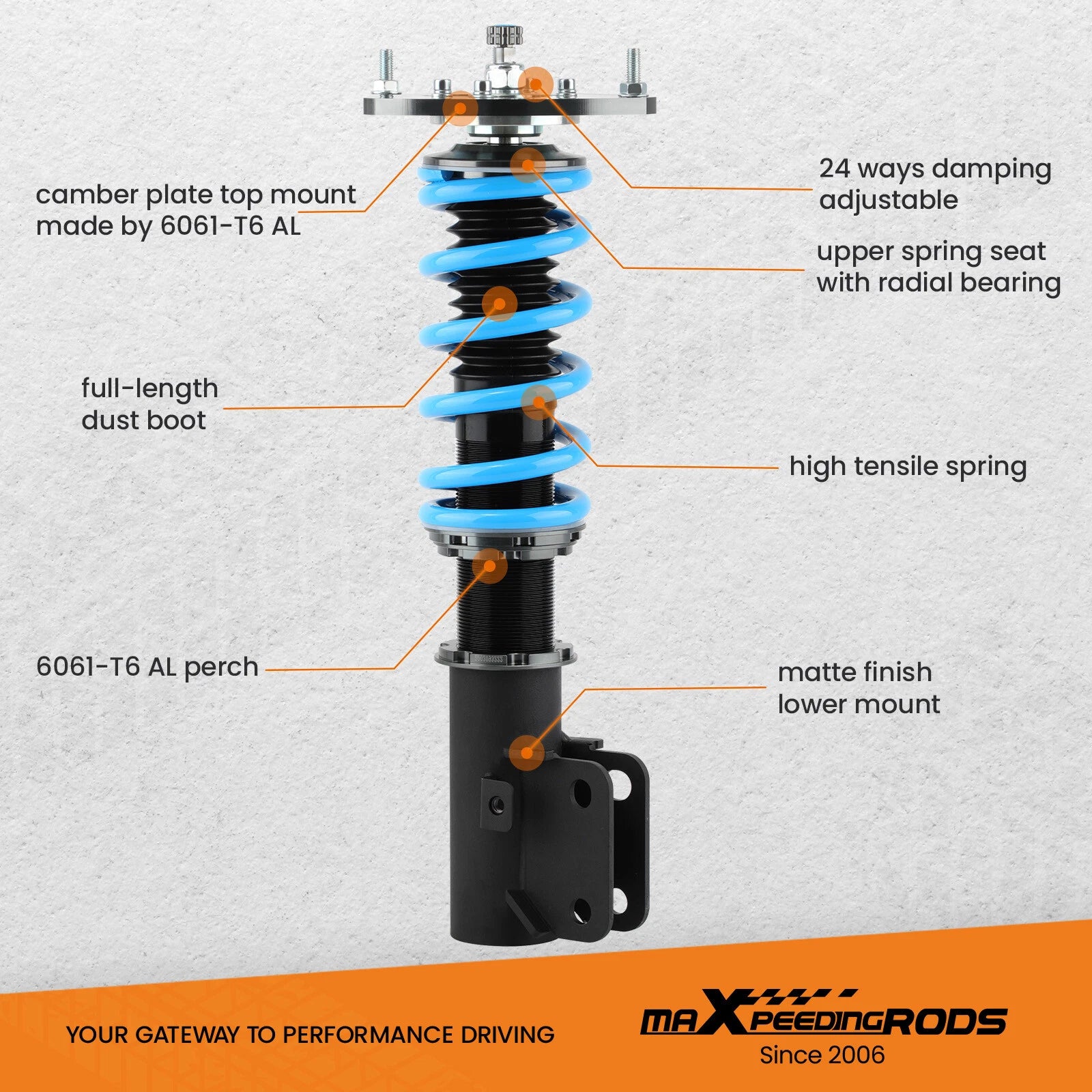 Coilover Shock Damper Kit for Subaru Legacy (2005-2009)