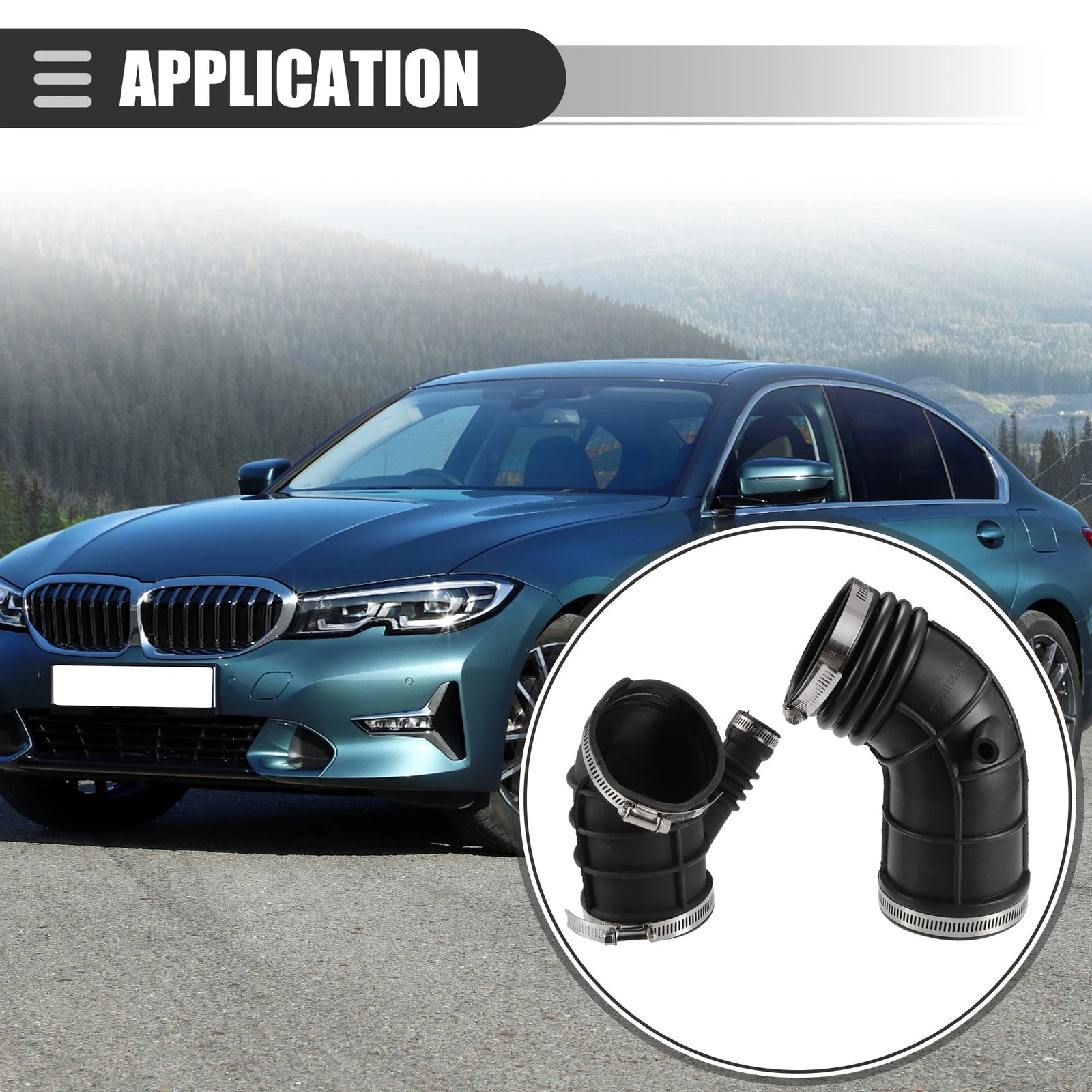 Set of 1 Car Engine Air Intake Hose for BMW 320i (2001–2005) Rubber No.13541705209