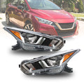 Headlight Assembly Pair for Nissan Versa (2020–2021) Halogen