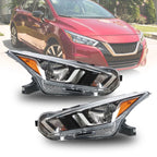 Headlight Assembly Pair for Nissan Versa (2020–2021) Halogen