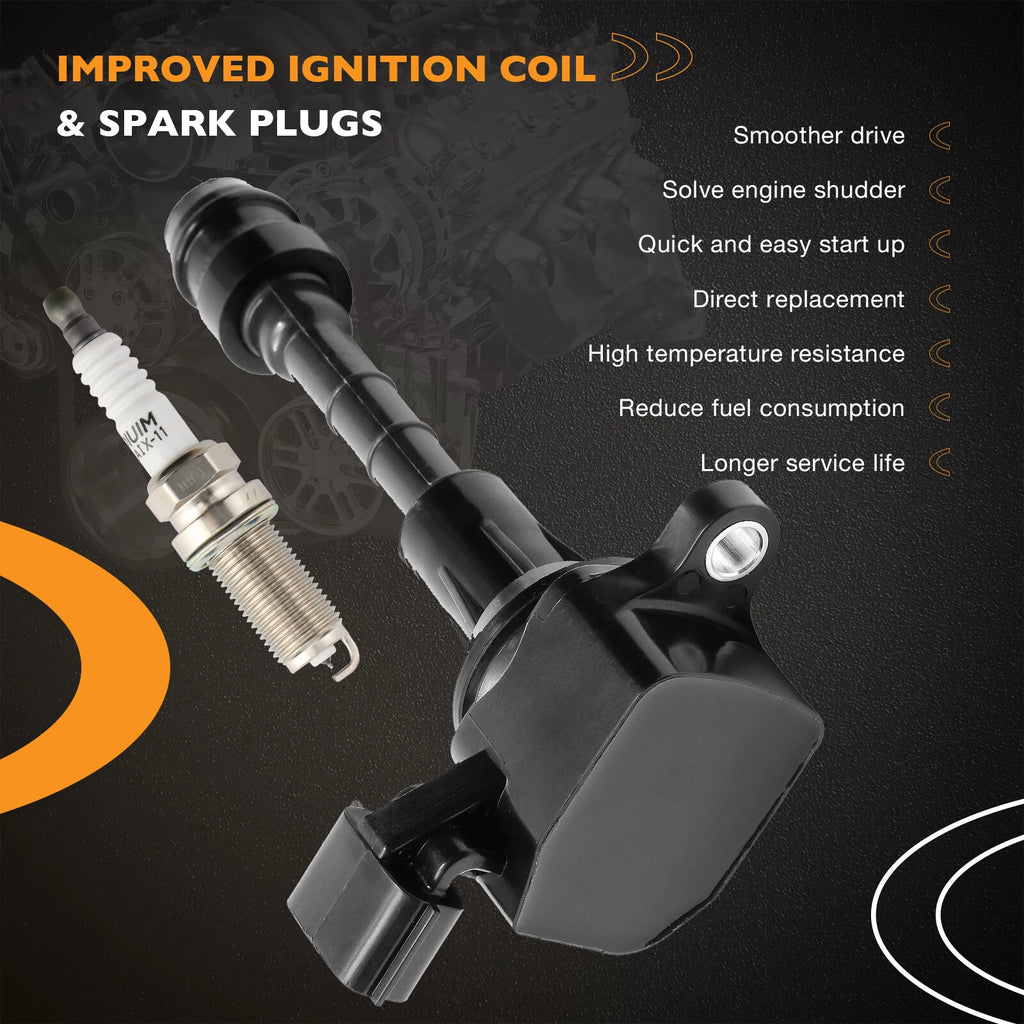6X UF401 Ignition Coil & Spark Plug Pack for Nissan Altima Maxima Infiniti G35 (2002–2008)