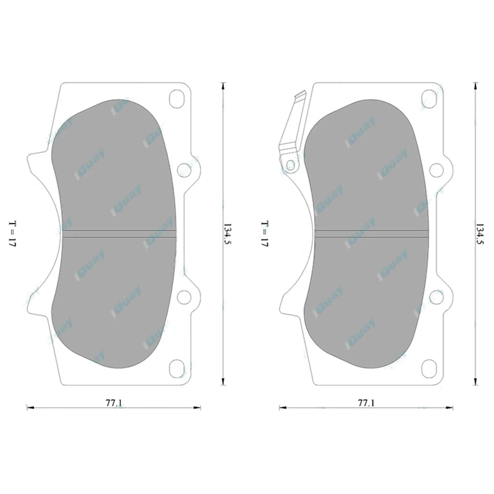 Front 4x4 Disc Brake Pads Set for Hilux GGN125 GUN125R GUN136 2015~2020 4WD
