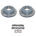 Set of 2 Rear Rotors & Akebono ProACT Ceramic Brake Pads for Silverado 2500