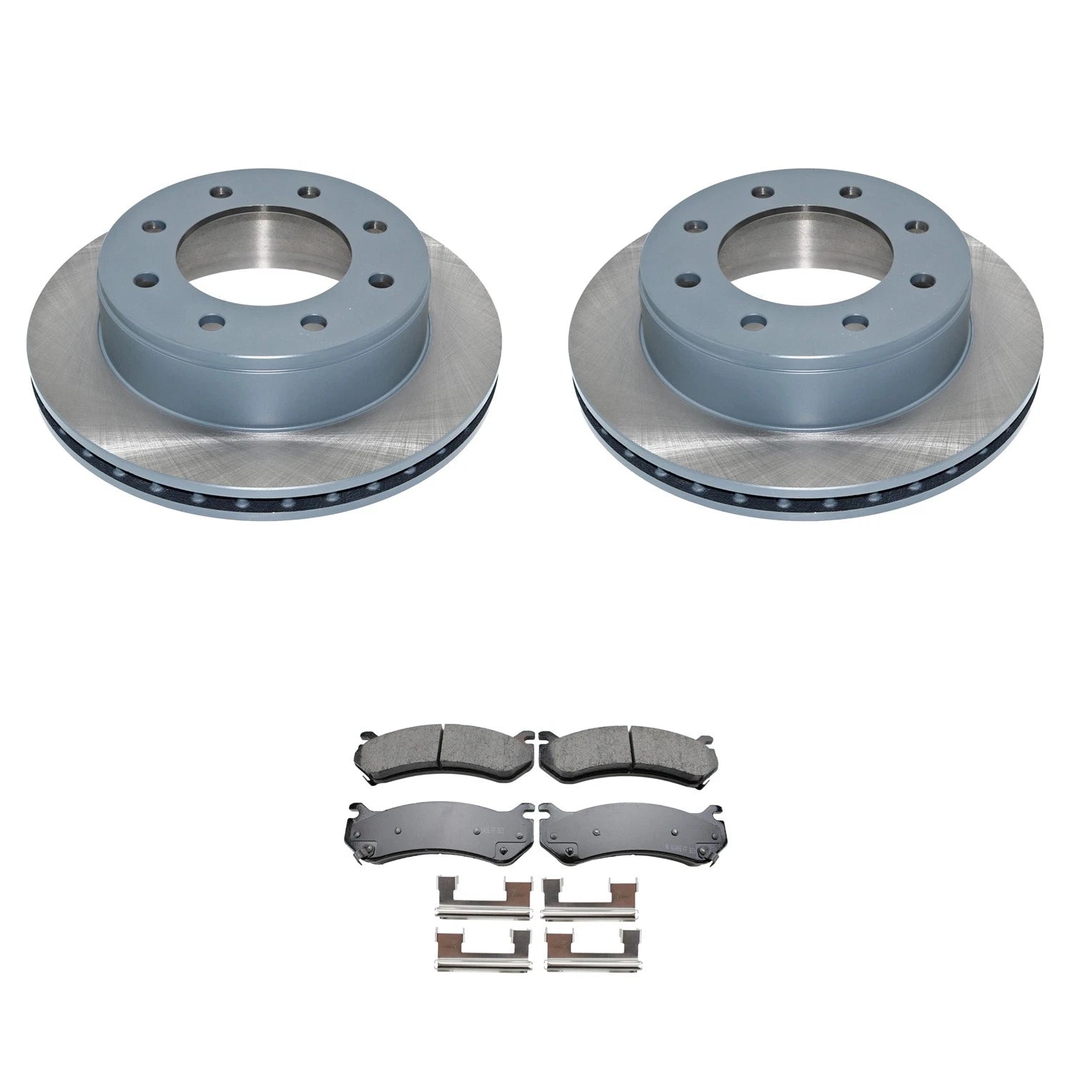 Set of 2 Rear Rotors & Akebono ProACT Ceramic Brake Pads for Silverado 2500