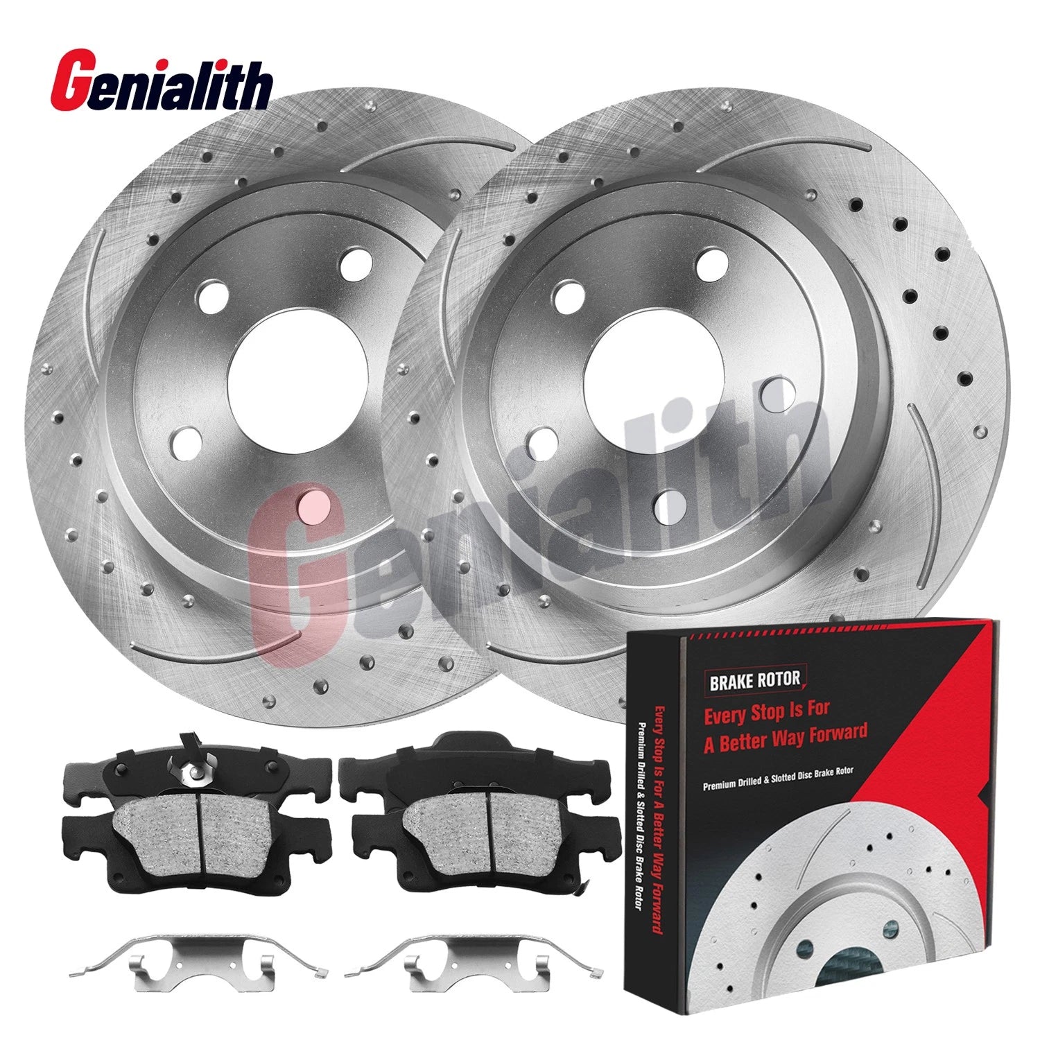 Set of 2 Rear Brake Rotors + Ceramic Pads for Jeep Grand Cherokee, Dodge Durango (2011–2020)
