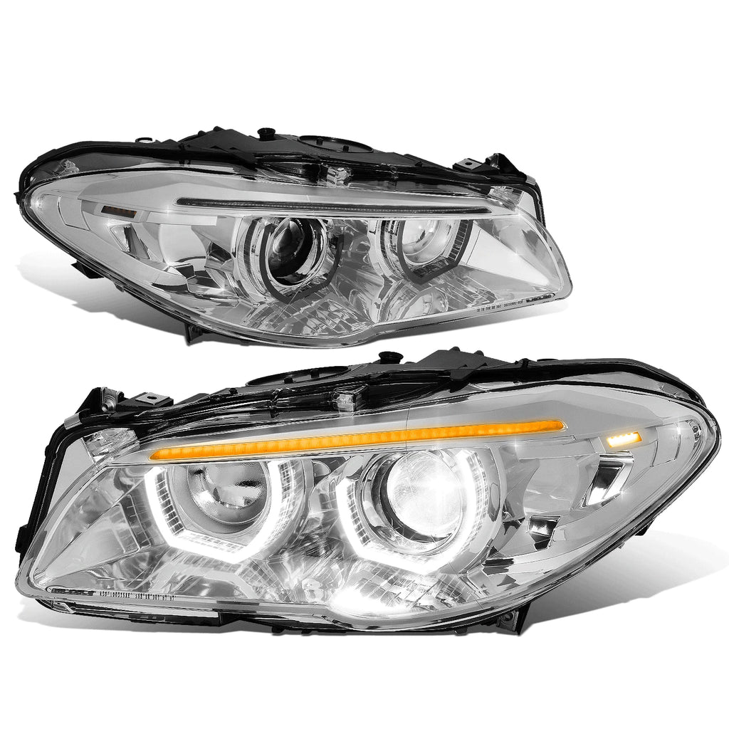 LED U-Halo DRL Sequential Signal Projector HID Headlights for BMW 3-Series (2011–2013)