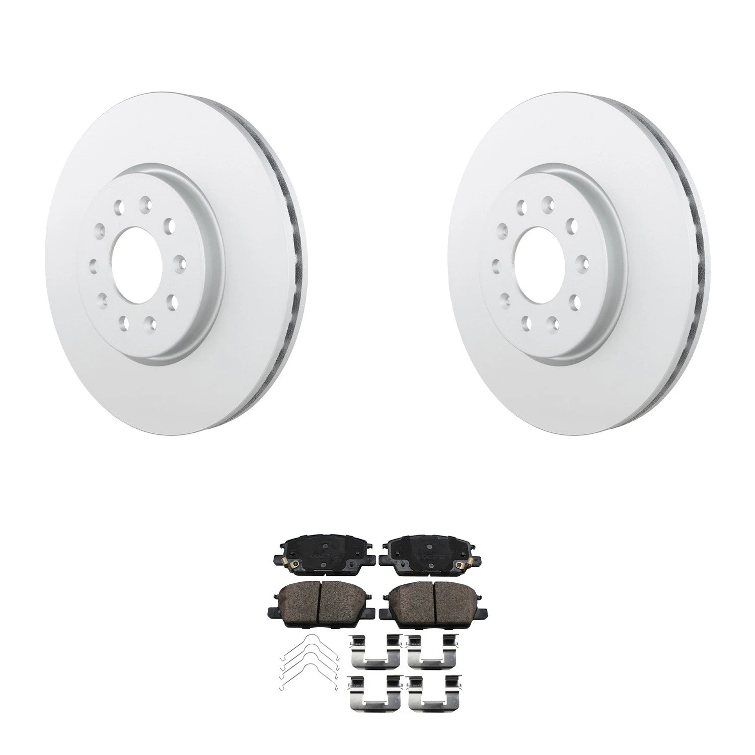 Set of 2 Bosch QuietCast Front Rotors & Akebono ProACT Pads for LaCrosse