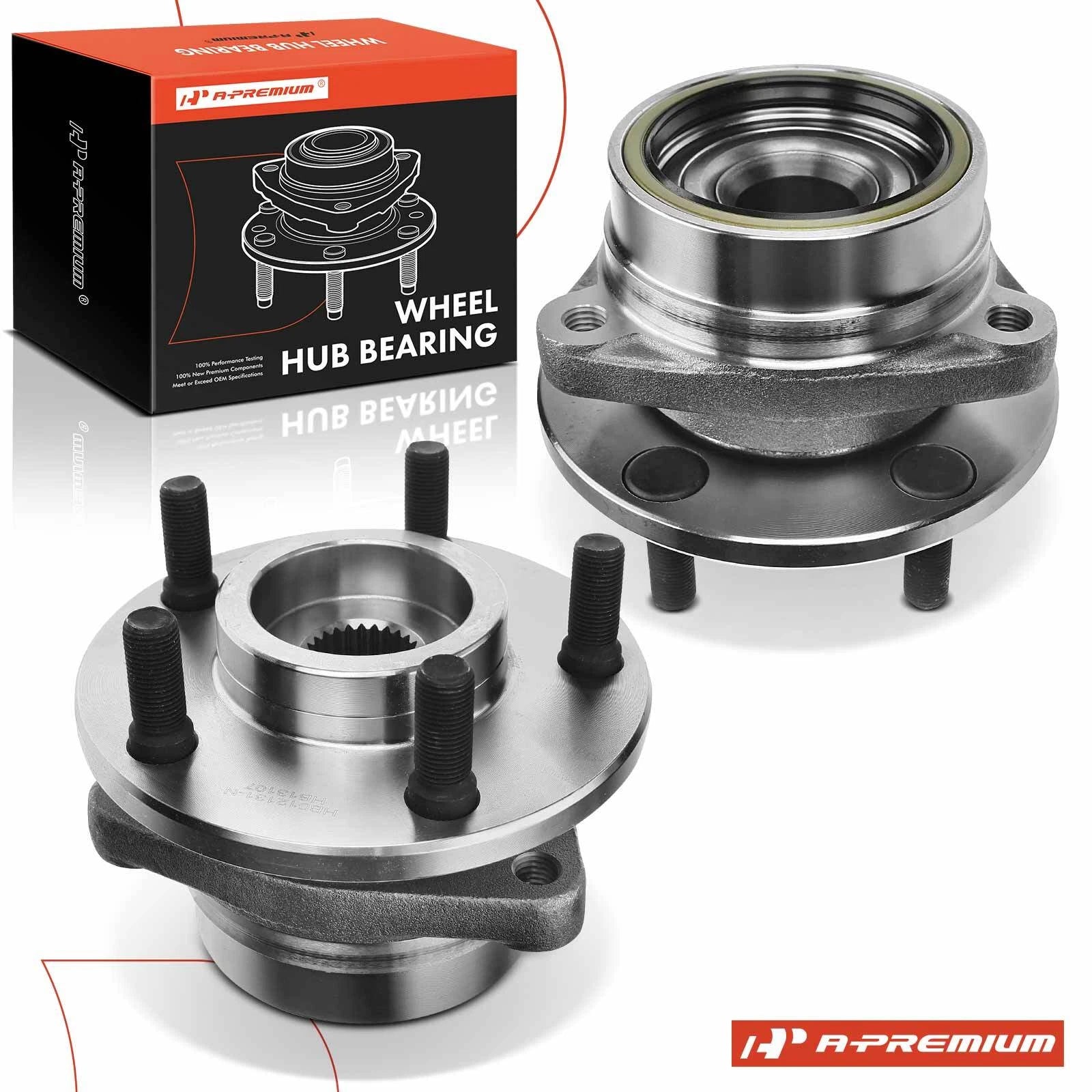 2X Front Wheel Hub & Bearing Assembly for Jeep Wrangler (1987–1989)